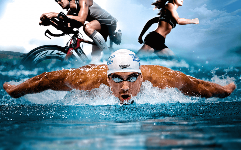Le tre discipline caratterizzanti il triathlon: nuoto, ciclismo e corsa